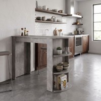 Τραπέζι μπαρ Vigne Megapap χρώμα γκρι σκυροδέματος 150x51,6x101,8εκ.