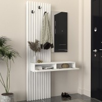 Έπιπλο εισόδου Elois Megapap χρώμα λευκό 96,6x26,8x195,5εκ.
