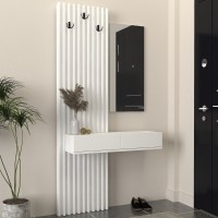 Έπιπλο εισόδου Elois Megapap χρώμα λευκό 96,6x26,8x195,5εκ.