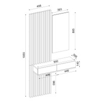 Έπιπλο εισόδου Elois Megapap χρώμα λευκό 96,6x26,8x195,5εκ.