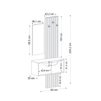 Έπιπλο εισόδου Naro Megapap χρώμα ανθρακί - sepet oak 90x35x204,2εκ.