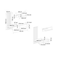 Σύνθεση τηλεόρασης Rosaline Megapap χρώμα ανθρακί - sepet oak 183x31,3x196,9εκ.