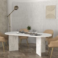 Τραπέζι Cortado Megapap χρώμα λευκό εφέ μαρμάρου 200x90x74εκ.