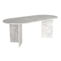 Τραπέζι Cortado Megapap χρώμα λευκό εφέ μαρμάρου 200x90x74εκ.