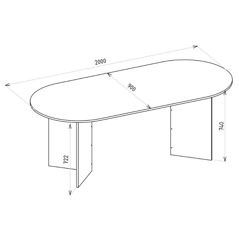 Τραπέζι Cortado Megapap χρώμα sencron black 200x90x74εκ.