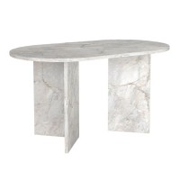 Τραπέζι Cortado Megapap χρώμα λευκό εφέ μαρμάρου 138x80x75εκ.