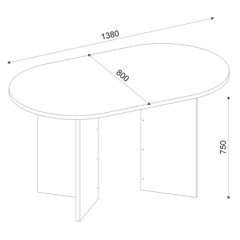 Τραπέζι Cortado Megapap χρώμα sencron black 138x80x75εκ.
