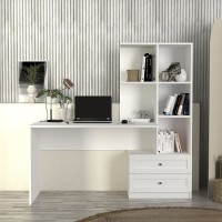 Γραφείο εργασίας Mantra Megapap χρώμα λευκό 150x60x152εκ.