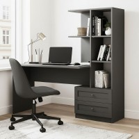 Γραφείο εργασίας Mantra Megapap χρώμα ανθρακί 150x60x152εκ.