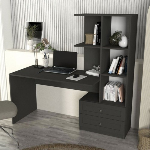 Γραφείο εργασίας Mantra Megapap χρώμα ανθρακί 155x60x152εκ.