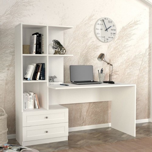 Γραφείο εργασίας Mantra Megapap χρώμα λευκό 155x60x152εκ.