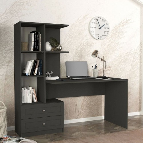 Γραφείο εργασίας Mantra Megapap χρώμα ανθρακί 155x60x152εκ.