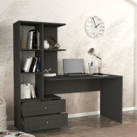 Γραφείο εργασίας Mantra Megapap χρώμα ανθρακί 150x60x152εκ.