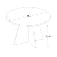 Τραπέζι Tailor Megapap χρώμα sapphire oak Ø100x75,7εκ.