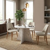 Τραπέζι Tailor Megapap χρώμα λευκό εφέ μαρμάρου Ø100x75,7εκ.