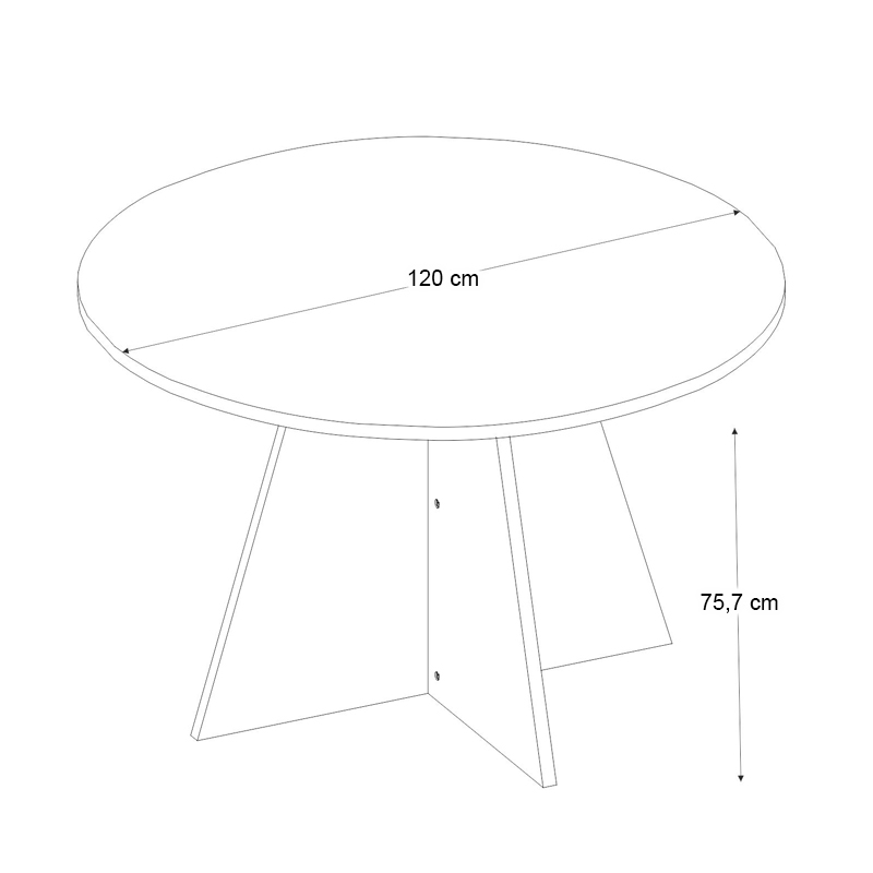 Τραπέζι Tailor Megapap χρώμα sapphire oak Ø120x75,7εκ.