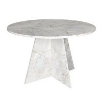 Τραπέζι Tailor Megapap χρώμα λευκό εφέ μαρμάρου Ø120x75,7εκ.