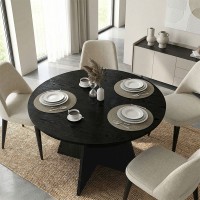 Τραπέζι Tailor Megapap χρώμα sencron black Ø120x75,7εκ.
