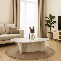 Τραπεζάκι σαλονιού Ravey Megapap χρώμα travertine 120x60x39,8εκ.