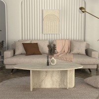 Τραπεζάκι σαλονιού Ravey Megapap χρώμα travertine 120x60x39,8εκ.