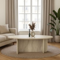 Τραπεζάκι σαλονιού Ravey Megapap χρώμα travertine 120x60x39,8εκ.