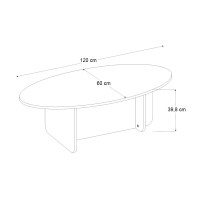 Τραπεζάκι σαλονιού Ravey Megapap χρώμα λευκό 120x60x39,8εκ.