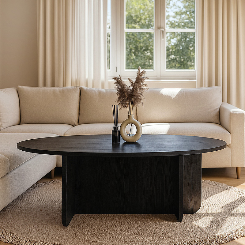 Τραπεζάκι σαλονιού Ravey Megapap χρώμα sencron black 120x60x39,8εκ.