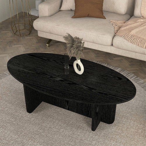 Τραπεζάκι σαλονιού Ravey Megapap χρώμα sencron black 120x60x39,8εκ.