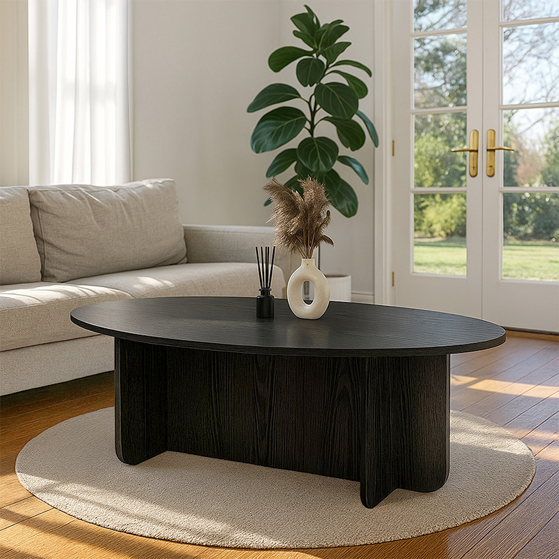 Τραπεζάκι σαλονιού Ravey Megapap χρώμα sencron black 120x60x39,8εκ.