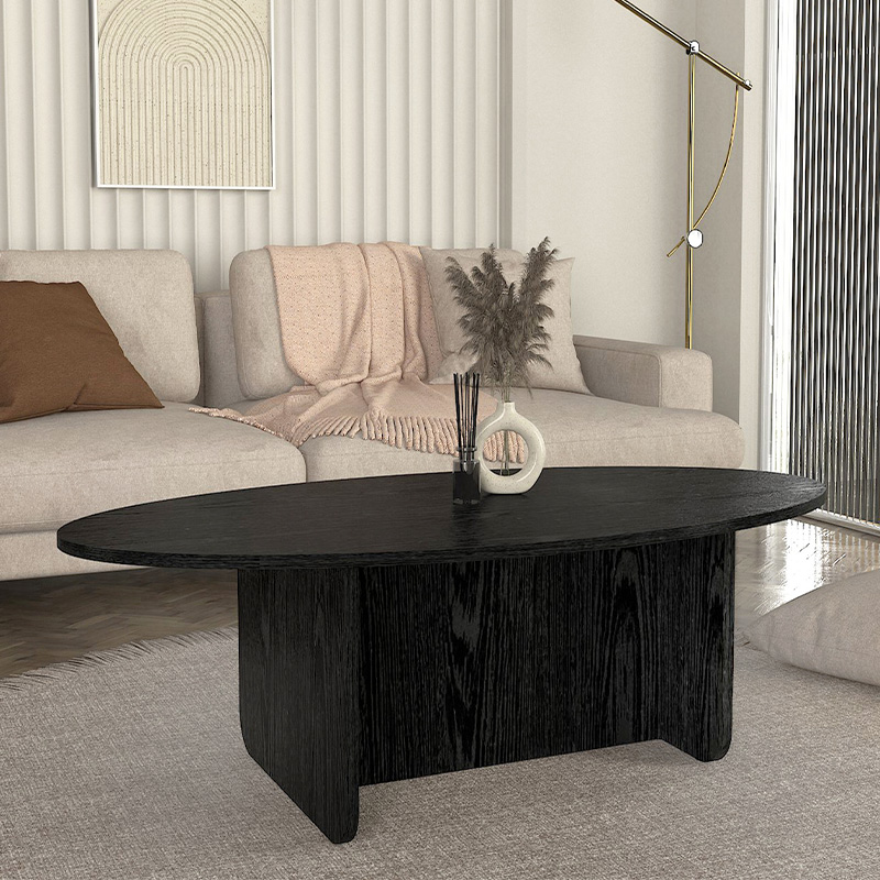 Τραπεζάκι σαλονιού Ravey Megapap χρώμα sencron black 120x60x39,8εκ.