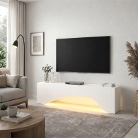 Έπιπλο τηλεόρασης Mara Megapap με LED χρώμα λευκό 150x31,4x40εκ.