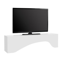 Έπιπλο τηλεόρασης Mara Megapap με LED χρώμα λευκό 150x31,4x40εκ.