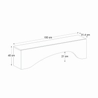 Έπιπλο τηλεόρασης Mara Megapap με LED χρώμα sandstone 150x31,4x40εκ.