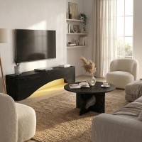 Τραπεζάκι σαλονιού Mara Megapap χρώμα sencron black Ø75x36,8εκ.