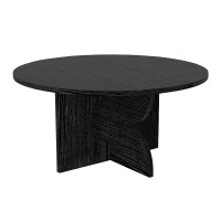 Τραπεζάκι σαλονιού Mara Megapap χρώμα sencron black Ø75x36,8εκ.