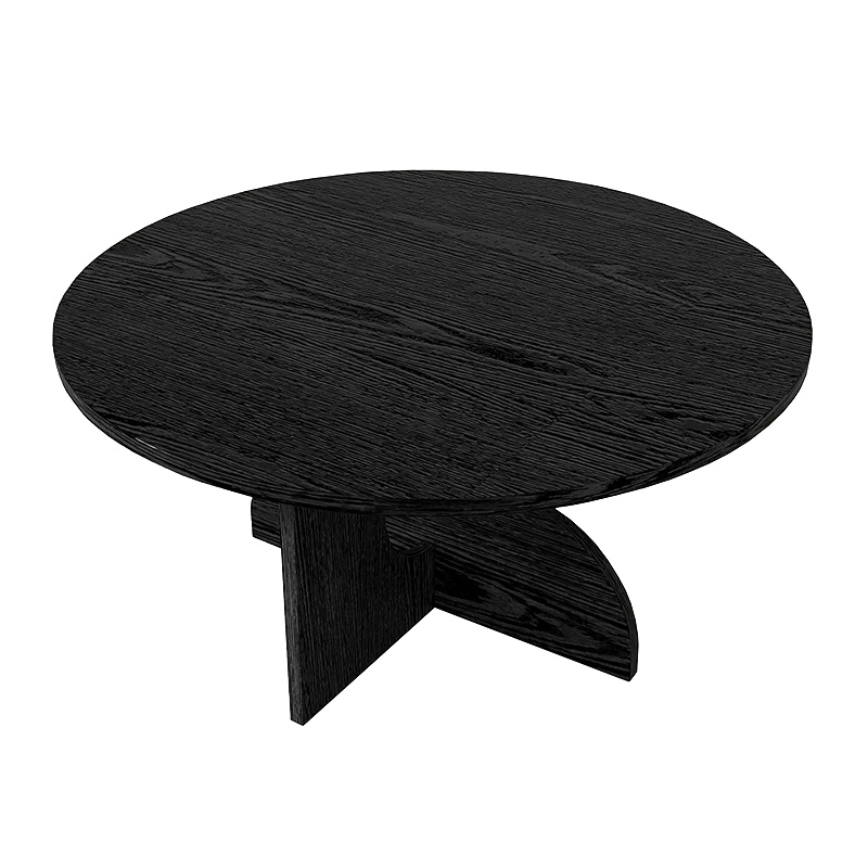 Τραπεζάκι σαλονιού Mara Megapap χρώμα sencron black Ø75x36,8εκ.