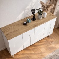 Μπουφές Bono Megapap χρώμα λευκό - sepet oak 150x45x74,6εκ.