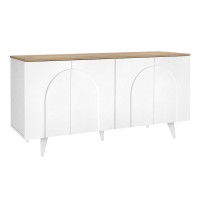 Μπουφές Bono Megapap χρώμα λευκό - sepet oak 150x45x74,6εκ.