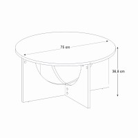 Τραπεζάκι σαλονιού Lemmar Megapap χρώμα sandstone Ø75x36,8εκ.