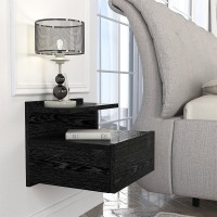 Κομοδίνο επιτοίχιο Mislina Megapap χρώμα sencron black 40x33,2x32εκ.