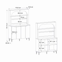 Έπιπλο κουζίνας με LED Melinta 4 Megapap χρώμα λευκό 120x40x181,8εκ.