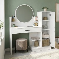 Τουαλέτα με καθρέπτη Andera Megapap χρώμα λευκό 123,9x35x144,4εκ.