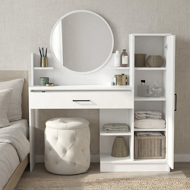 Τουαλέτα με καθρέπτη Andera Megapap χρώμα λευκό 123,9x35x144,4εκ.