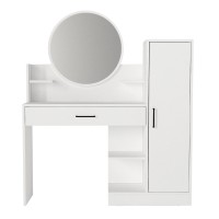 Τουαλέτα με καθρέπτη Andera Megapap χρώμα λευκό 123,9x35x144,4εκ.