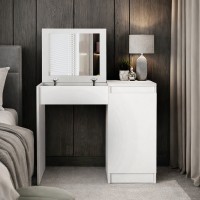 Τουαλέτα με καθρέπτη Huma Megapap χρώμα λευκό 90x45x118,2εκ.