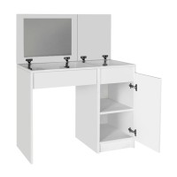 Τουαλέτα με καθρέπτη Huma Megapap χρώμα λευκό 90x45x118,2εκ.