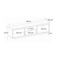 Έπιπλο τηλεόρασης Lumbera Megapap χρώμα sencron black 160x29,5x42εκ.