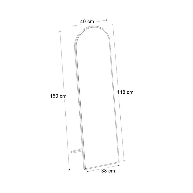 Καθρέπτης δαπέδου - τοίχου Agalu Μegapap χρώμα sencron black 40x150εκ.