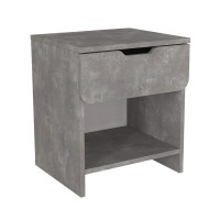 Κομοδίνο Mida Megapap χρώμα γκρι σκυροδέματος 45x40x52εκ.