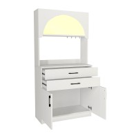Έπιπλο κουζίνας με LED Sardes Megapap χρώμα λευκό 90x40x180εκ.